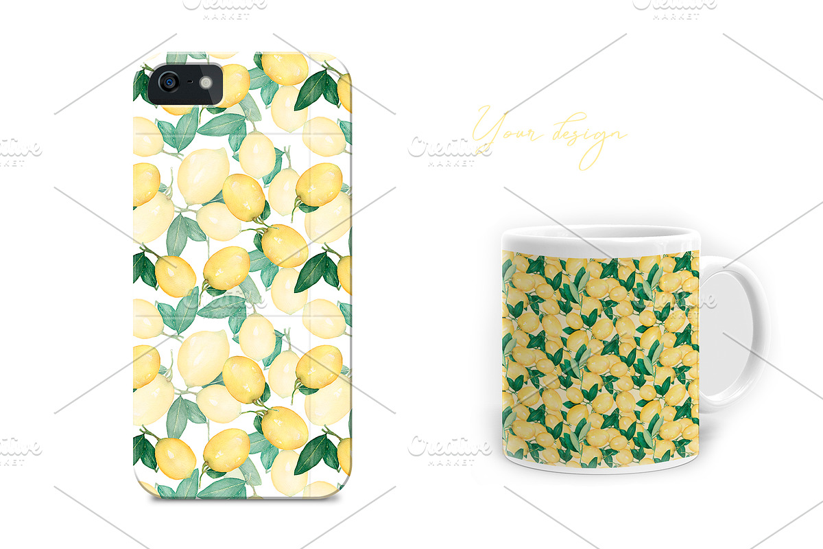 Watercolor Citrus Fruit Lemon, a Food Illustration by MayaNavits (Photo 6 of 11)