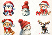 Christmas Animals Clipart, an Illustration by DreamCafeArt (Thumbnail 5 of 8)