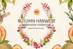 Autumn Harvest Watercolor Collection