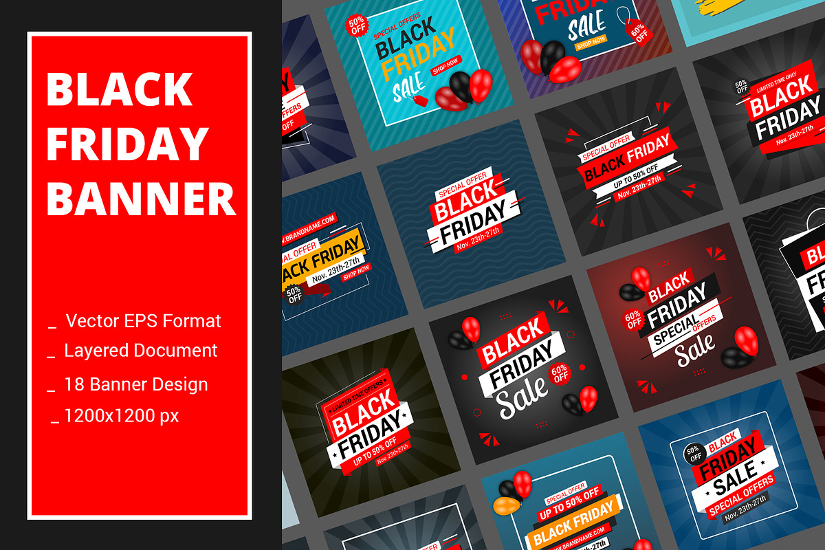 Black Friday Banner, a Social Media Template by alimran24 (Photo 1 of 4)