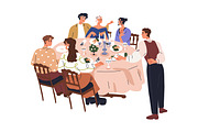 Friends gathering at dinner table, a Person Illustration by Good Studio (Thumbnail 10 of 14)