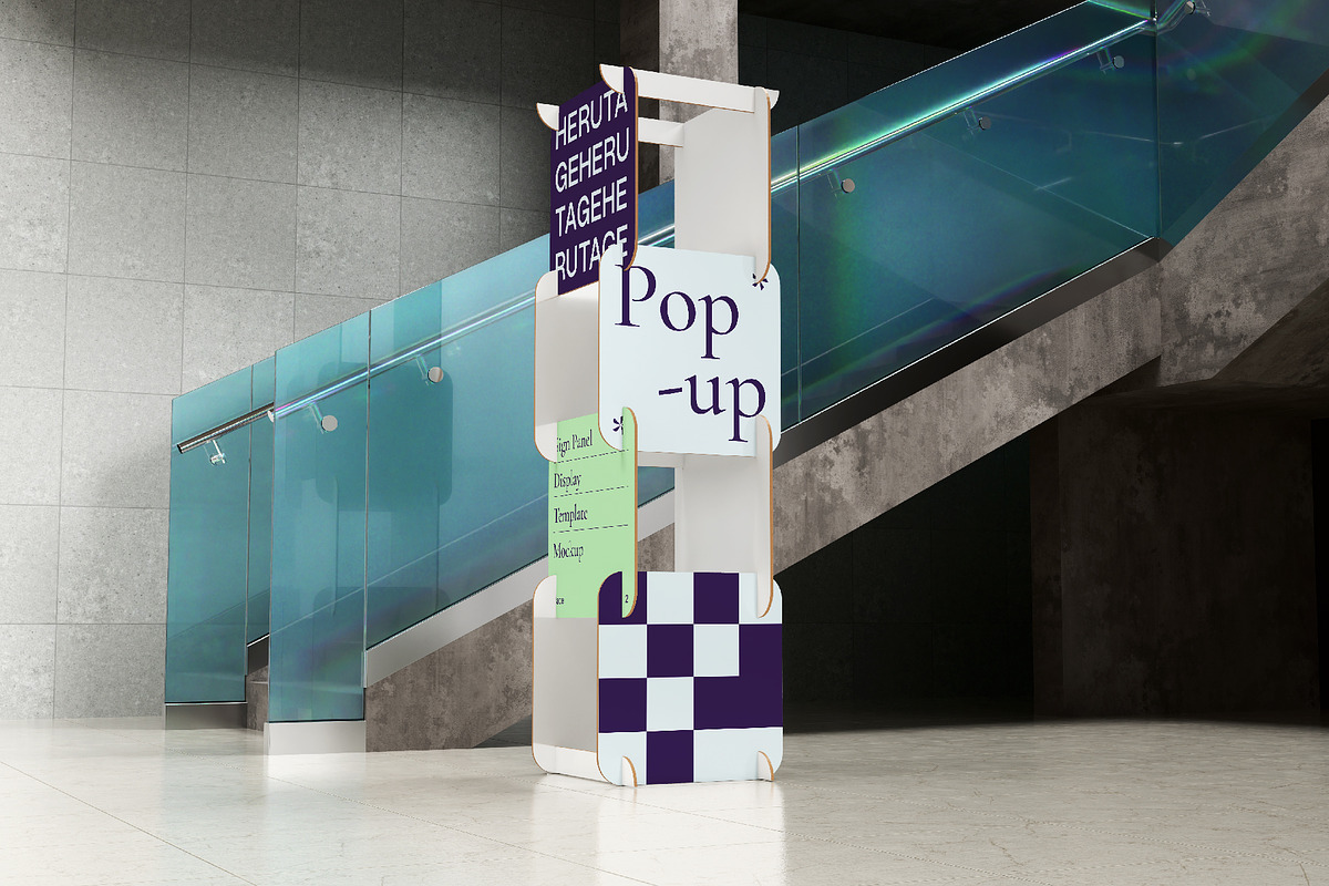 Pop-up Sign Panel Display Mockup, an Advertising Mockup by herutage (Photo 2 of 4)