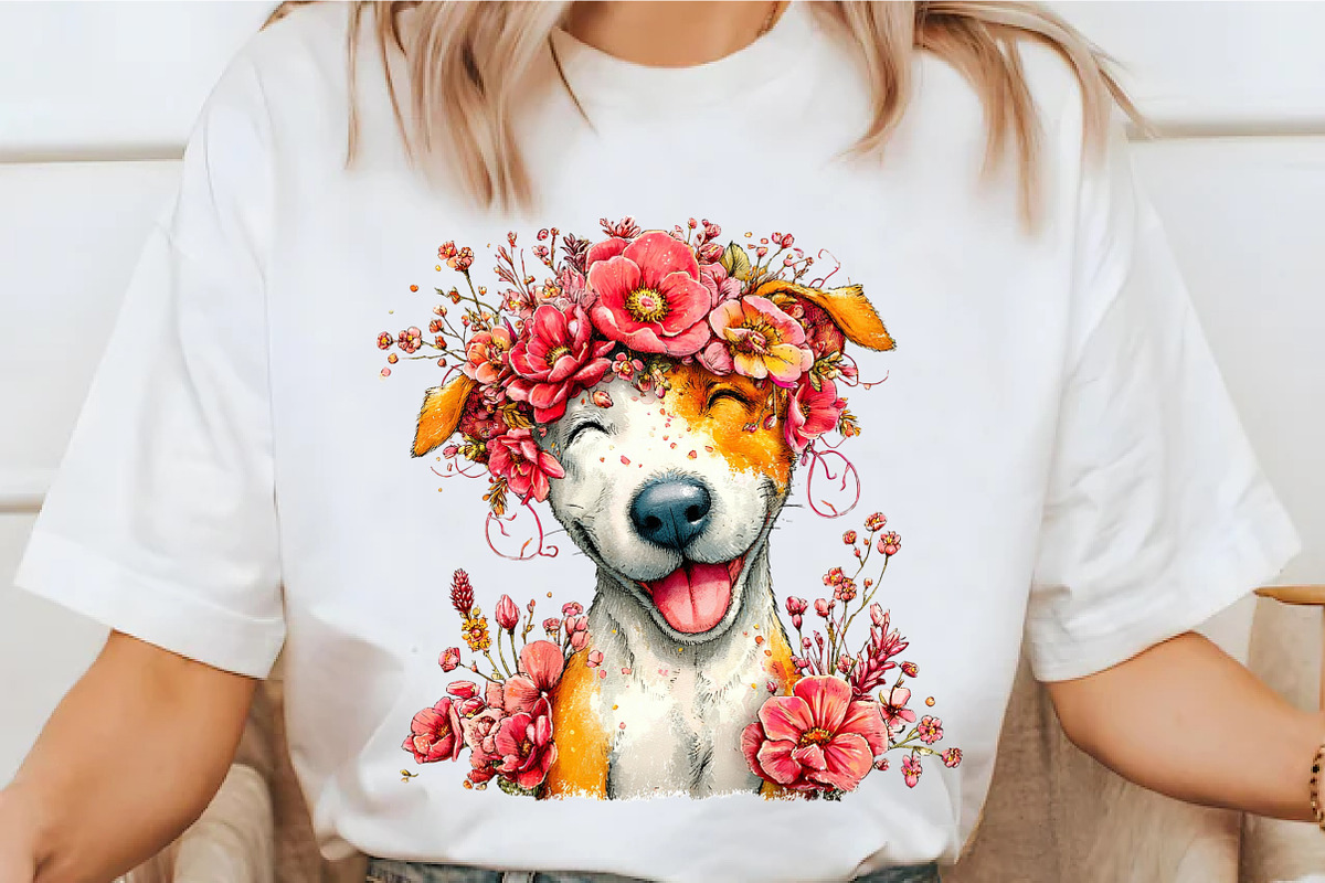 Whimsical Spring Dog Clipart, an Illustration by designcity5 (Photo 3 of 5)