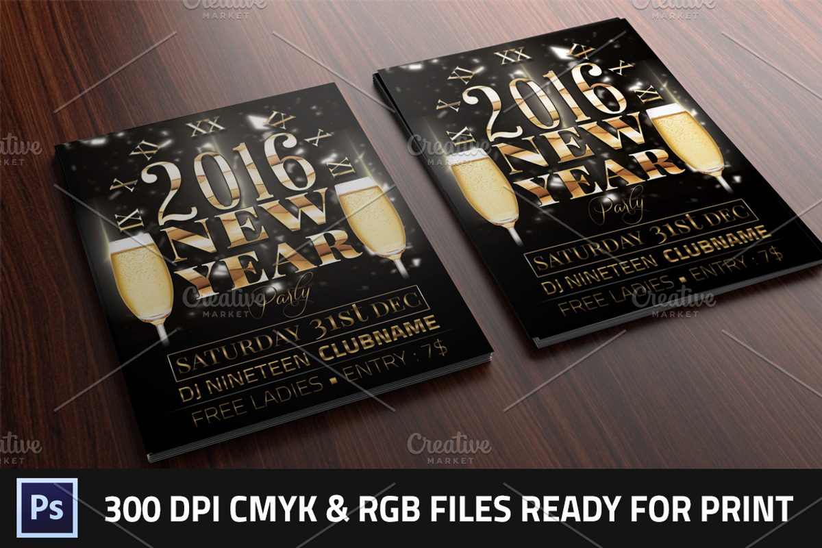 New Year Club Flyer, a Flyer Template by Studio 19 (Photo 3 of 3)