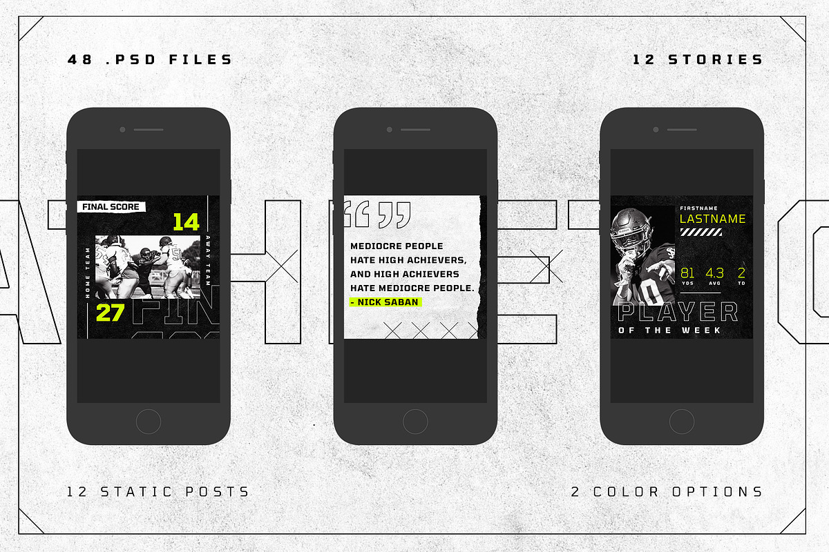 ATHLETICO 2- BALLER INSTAGRAM KIT, a Social Media Template by GOAT Design Co. (Photo 6 of 13)