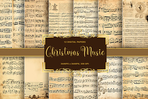 Christmas Music Retro Vintage Sheets