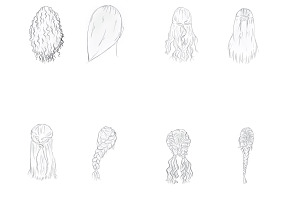 Womens Hair Set 3 Procreate Brush