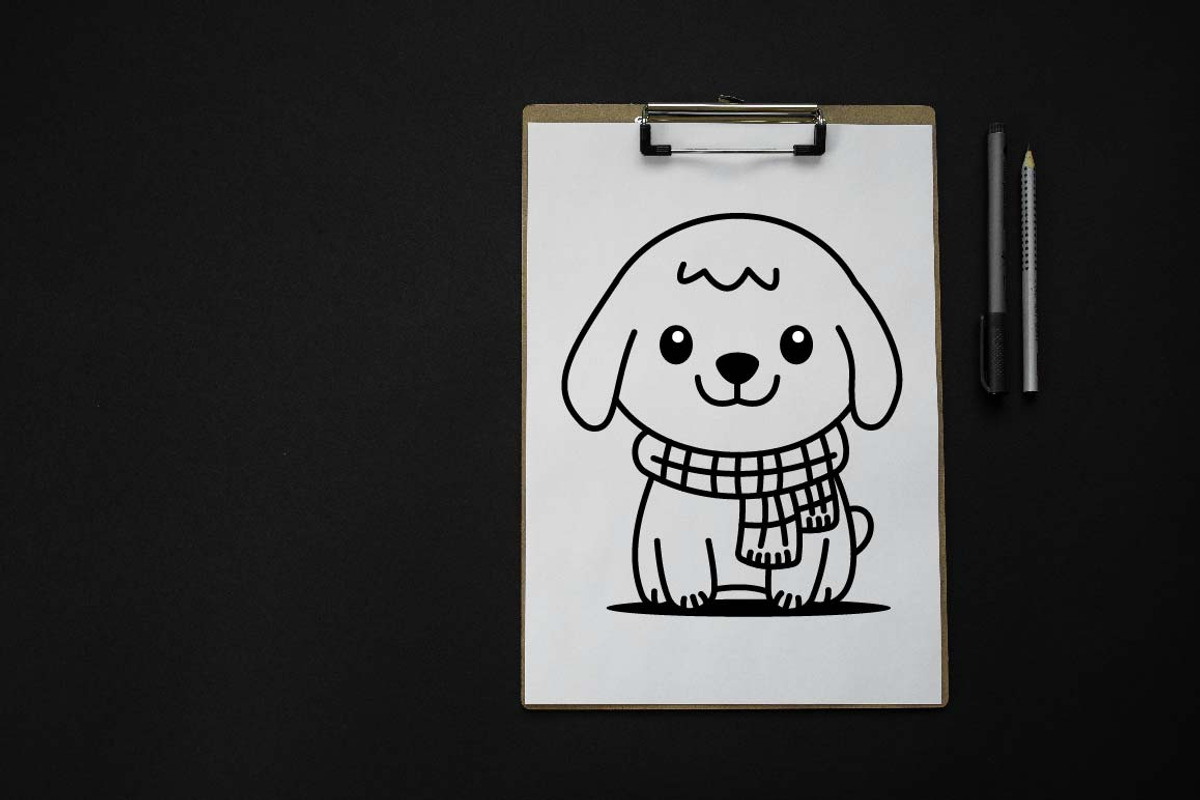 12 Cute Puppy Dog Wearing Scarf, an Animal Illustration by jongcreative (Photo 4 of 6)