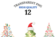 Funny Christmas Tree Clipart Set, a Decorative Illustration by Pati Charm Studio (Thumbnail 1 of 8)