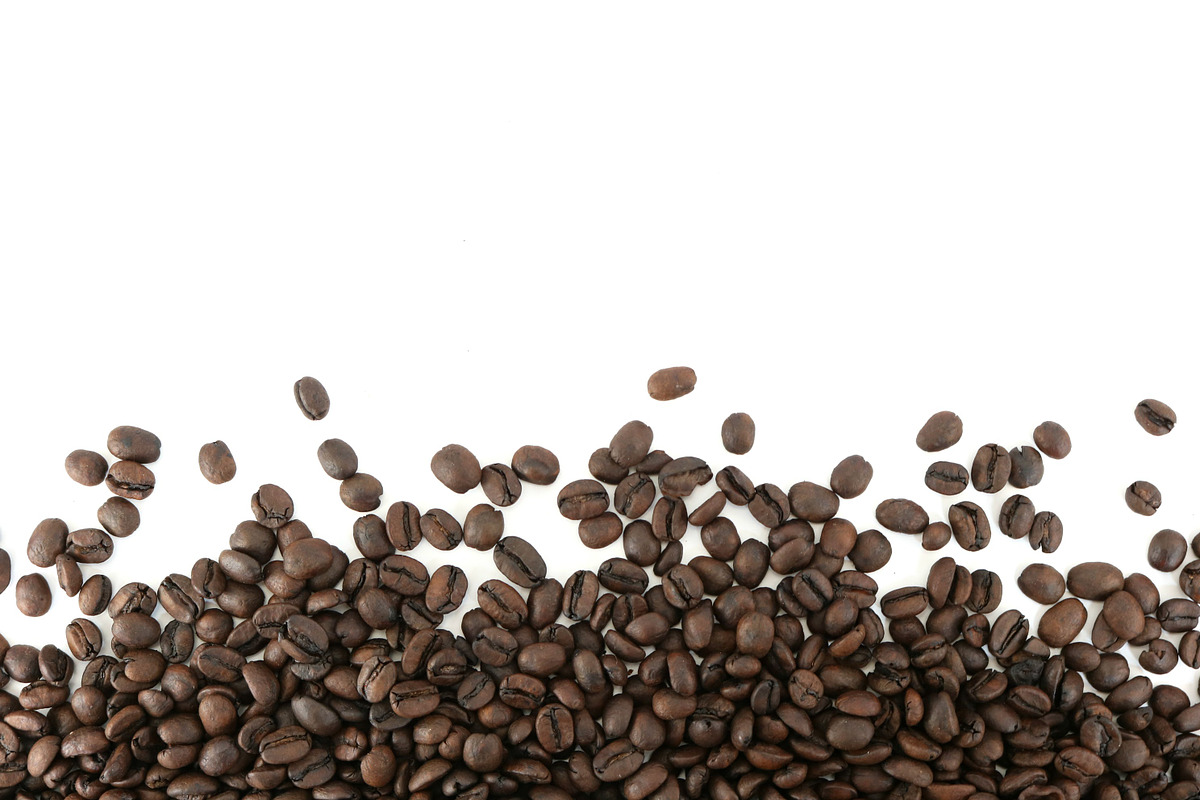 Coffee beans on white background containing coffee, beans, and background, a Food & Drink Photo by The Free Creatives (Photo 1 of 2)