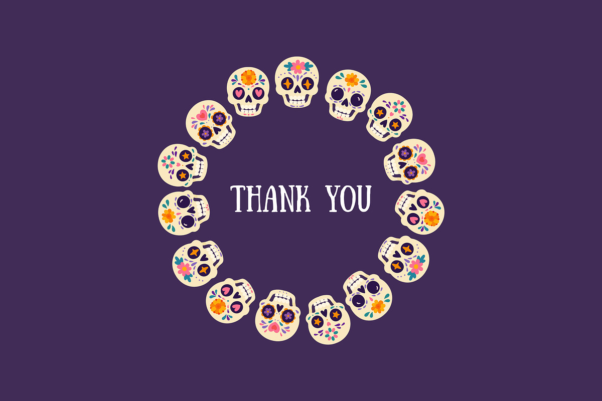 Cute Day of the Dead Set, a Seasonal Illustration by Bielousova Art (Photo 9 of 9)