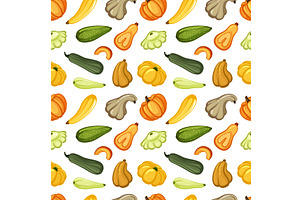 cartoon pumpkins pattern. different, a Food Illustration by Multigon
