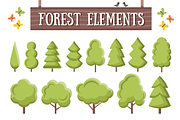 Flat Forest Elements, an Illustration by Magurok (Thumbnail 1 of 4)