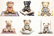 Teddy Bear Boho Clipart, an Illustration by DreamCafeArt (Thumbnail 2 of 5)