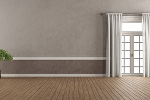 empty classic style room with window