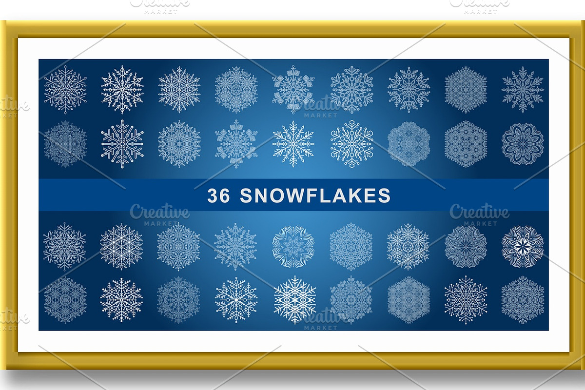 Set of Round Snowflakes With Winter, a Texture Illustration by FineArtStudio (Photo 2 of 3)