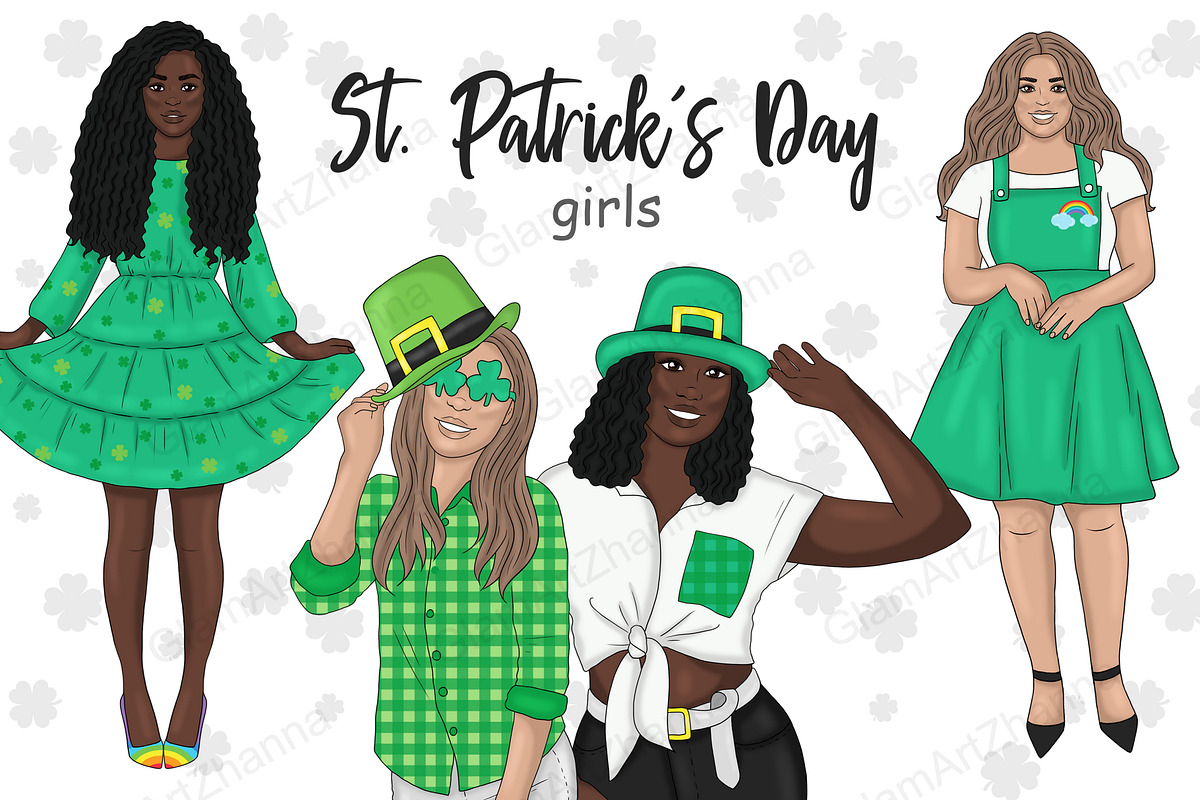 Saint Patrick's Day Clipart, a Seasonal Illustration by GlamArtZhanna (Photo 1 of 5)