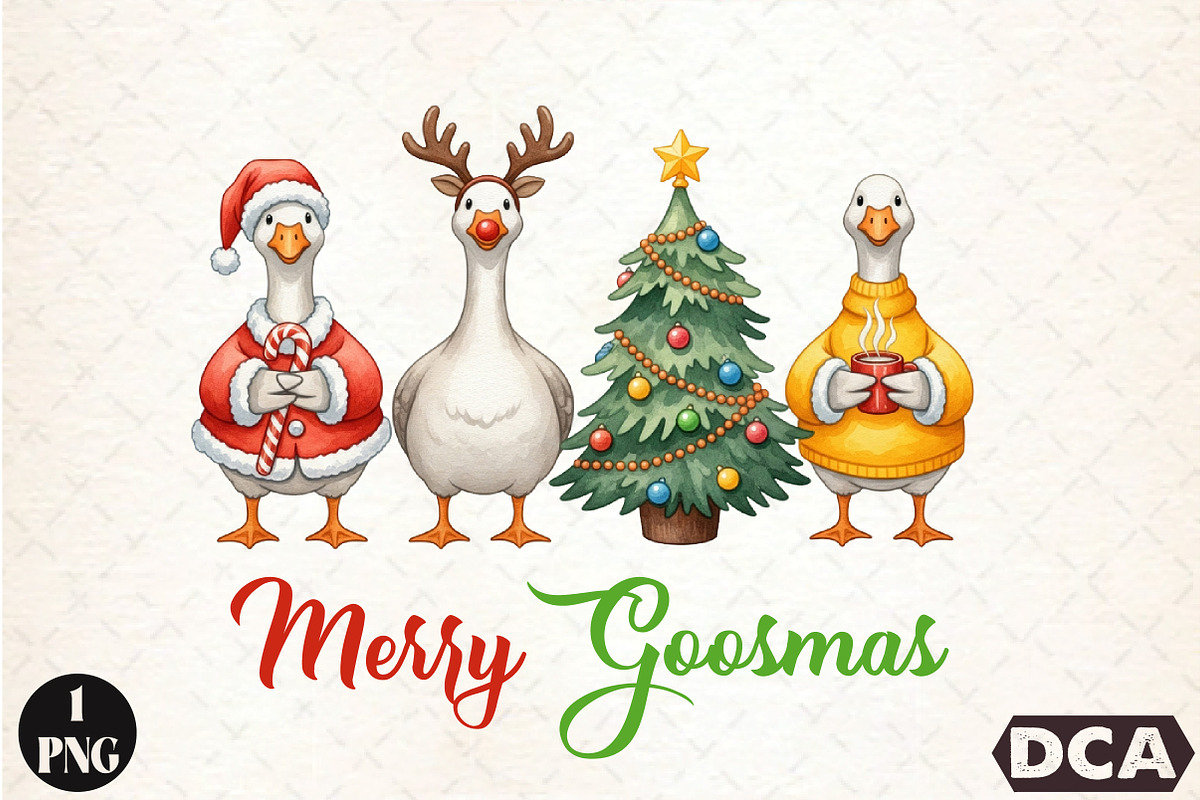 Funny Christmas PNG, an Illustration by DreamCafeArt (Photo 1 of 6)