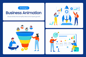 30 Animated Business Illustrations, a Finance Illustration by Brickclay