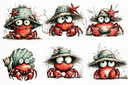 Whimsical summer crab Clipart, an Illustration by Designworld (Thumbnail 5 of 6)