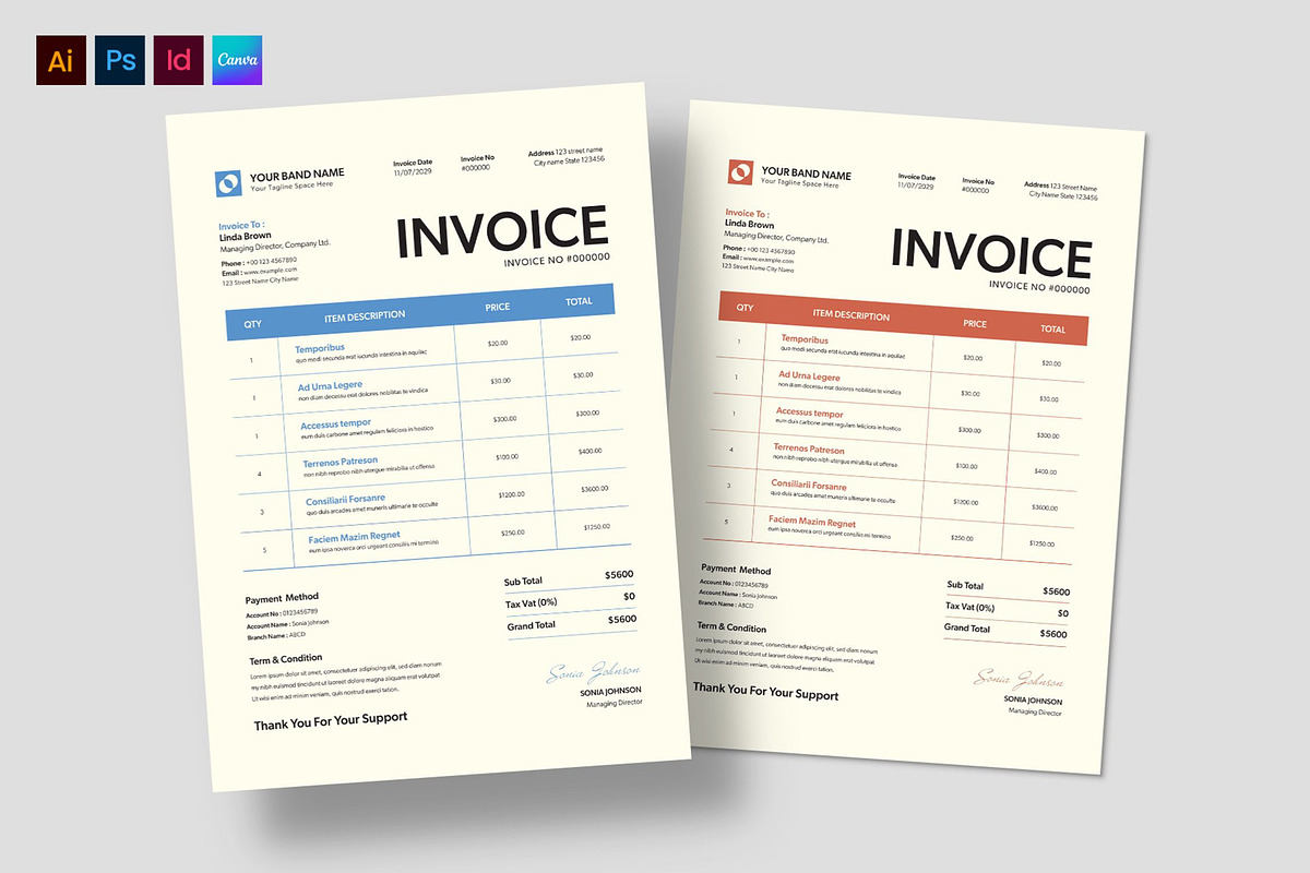 Invoice Template, a Flyer Template by BrandPacks (Photo 1 of 4)