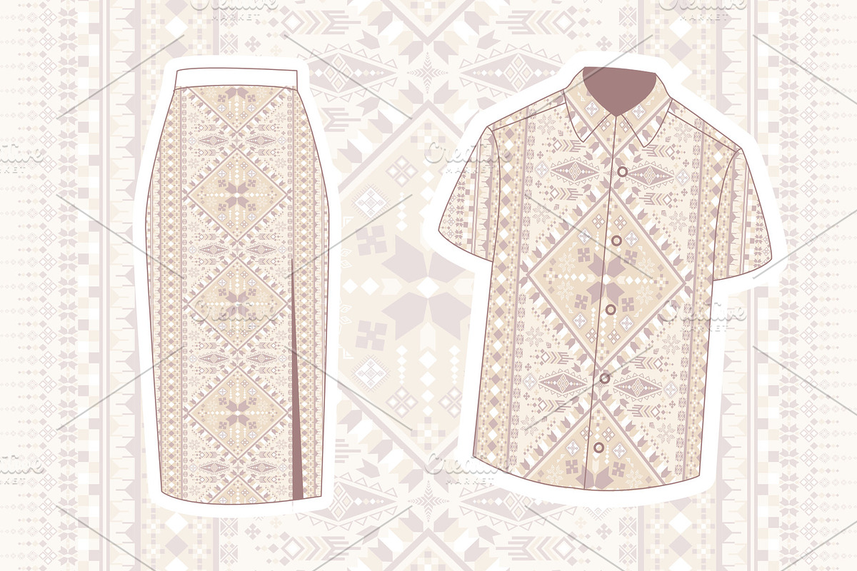 Cream Beige Geometric Ethnic Pattern, a Pattern Graphic by ThaiByGaew (Photo 5 of 5)