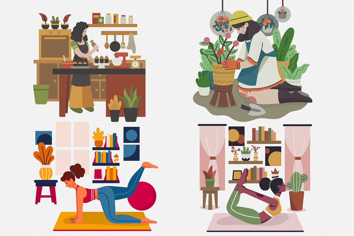 Prigel - Home Activity Modular Scene, an Illustration by Telllu & Friends (Photo 2 of 6)