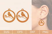 Bird Earrings Laser Cut SVG Bundle, an Object Graphic by jannatulpakhi (Thumbnail 4 of 8)