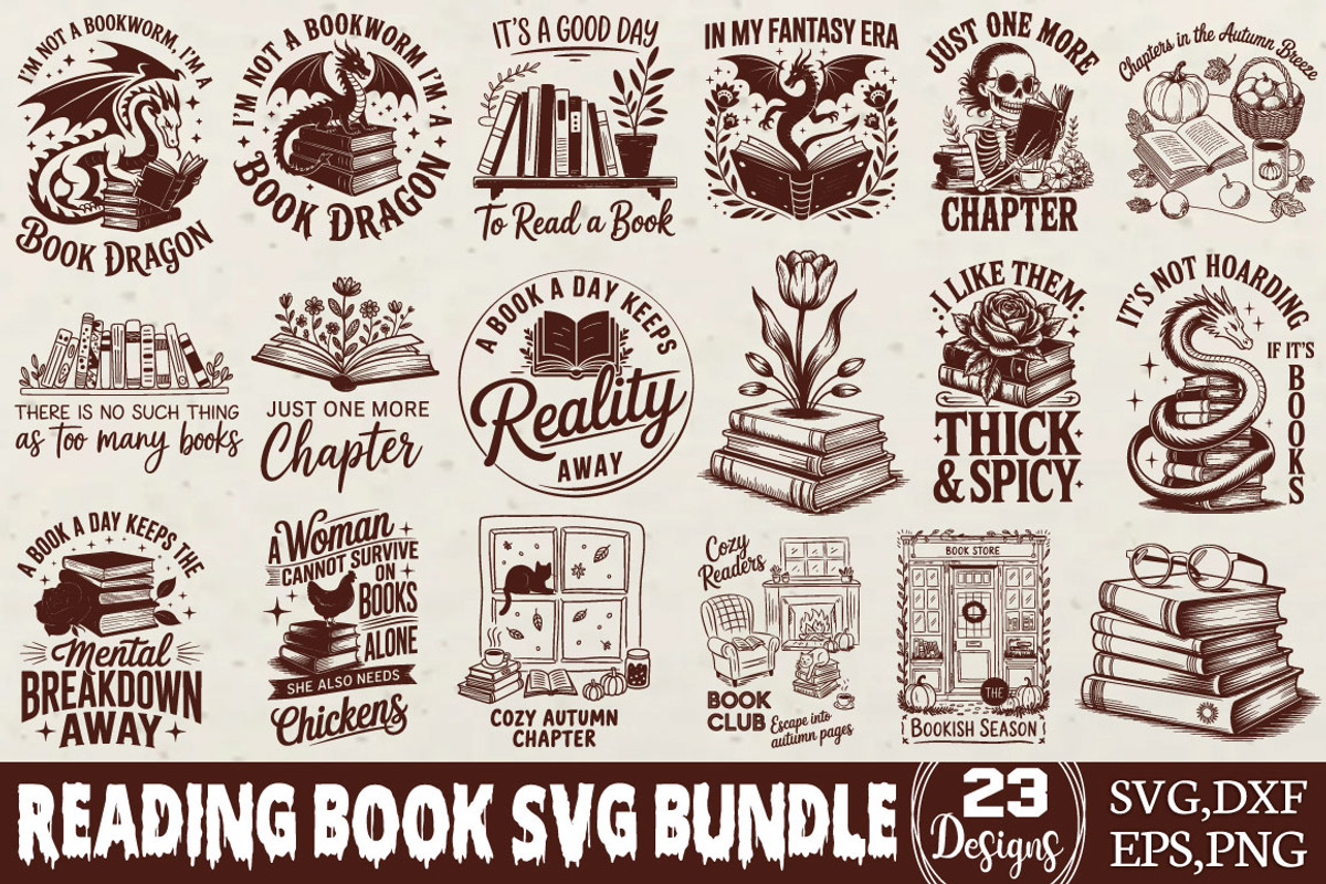 Reading Book Svg Bundle, an Object Graphic by DollarSmart