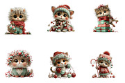 Whimsical Christmas Kitty Clipart, a Seasonal Illustration by CreationArt (Thumbnail 5 of 5)