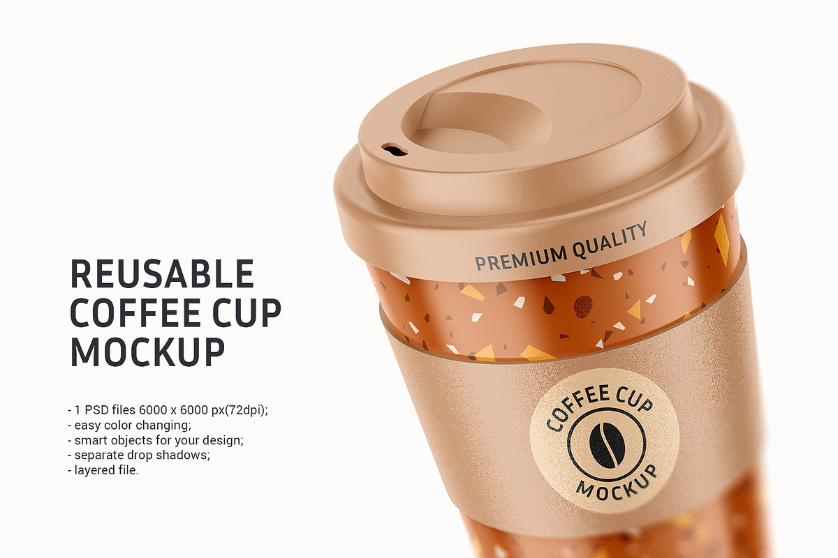 Reusable Coffee Cup Mockup, a Cups & Container Mockup by ShooShooShop (Photo 1 of 4)