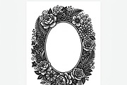 50 Elegant Floral Oval Mirror Frame, a Decorative Illustration by Amazin_art (Thumbnail 16 of 40)