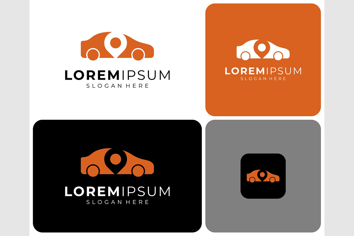 Sedan Car Location Pin Logo, a Branding & Logo Template by ika trisiana (Photo 2 of 2)
