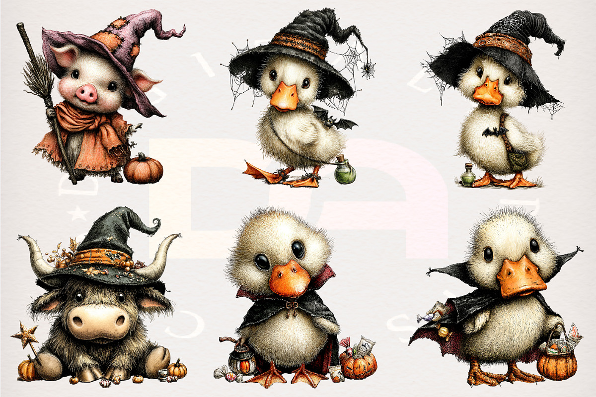 Whimsical Funny Halloween Animals, a Transportation Illustration by Digital Artistic99 (Photo 2 of 7)