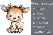 Whimsical Christmas Deer Clipart, an Illustration by Pixels.Craft (Thumbnail 3 of 6)