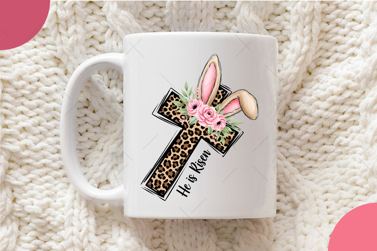 He is Risen Leopard Print Cross PNG, an Illustration by OK Design (Photo 3 of 6)
