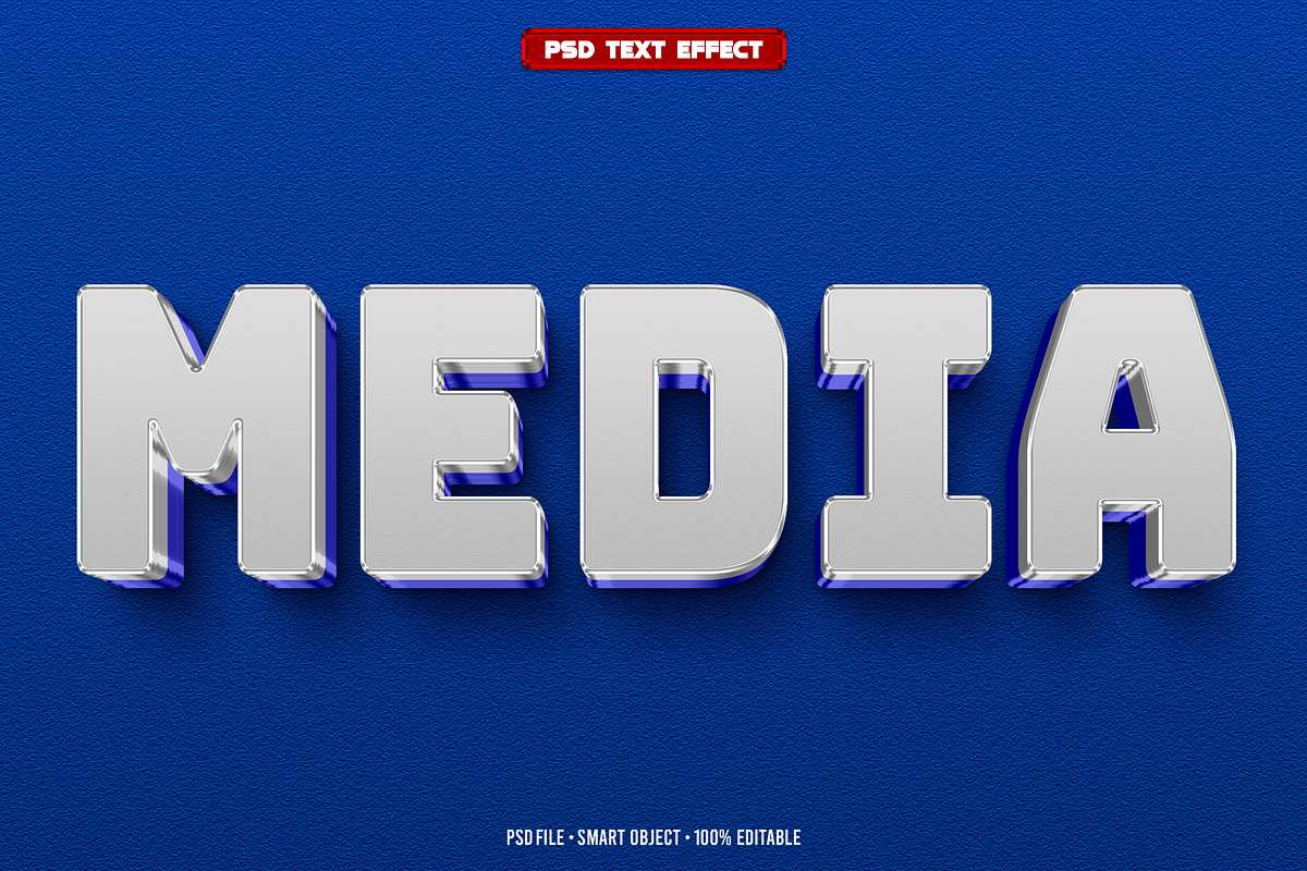 Media 3D editable text effect, a Layer Style Add-On by Hello Muh (Photo 1 of 2)