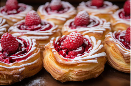 Tangy Raspberry puffs bakery, a Background Photo by Ylivdesign