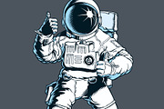 Astronaut in outer space, vector, an Illustration by Ledokolua (Thumbnail 2 of 2)
