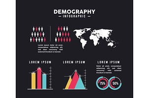 Demography Infographic Six Icons