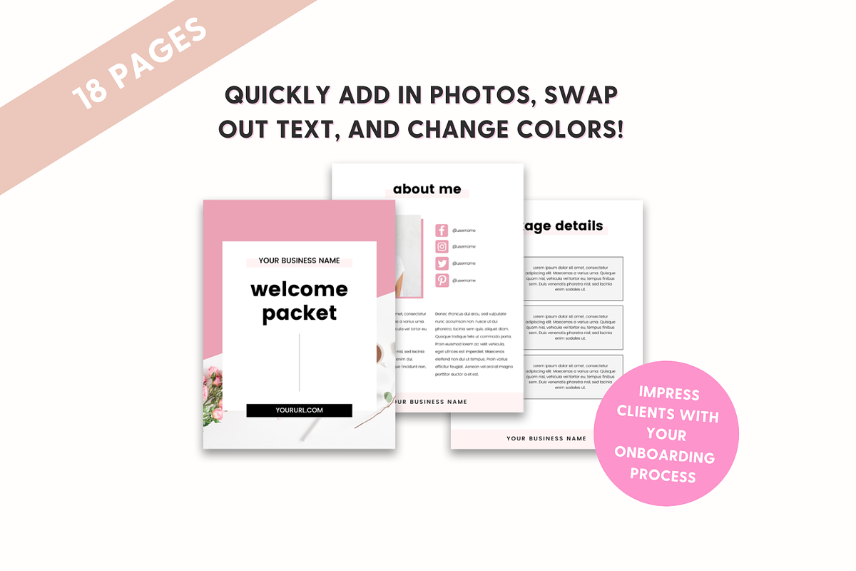 Client Welcome Packet Canva Template, a Presentation Template by The Template Lounge (Photo 3 of 7)