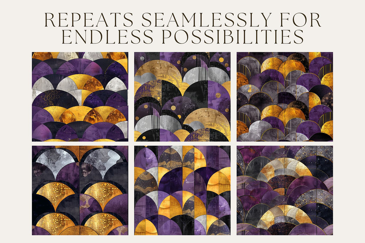 8 Lennon's Luxe Seamless Patterns, a Pattern Graphic by Inknfolly (Photo 2 of 5)