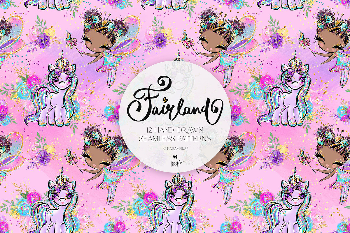 Fairy Castle Dragon Unicorn Patterns, a Pattern Graphic by KaramfilaS (Photo 13 of 15)