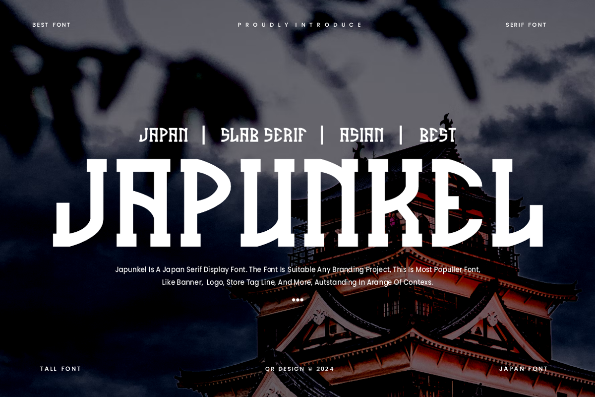 Japunkel - Japanese & Asian Font, a Slab Serif Font by QR Design Studio (Photo 1 of 6)