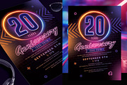 Neon Anniversary Invitation Flyer, a Flyer Template by Aarley Kaiven (Thumbnail 1 of 2)