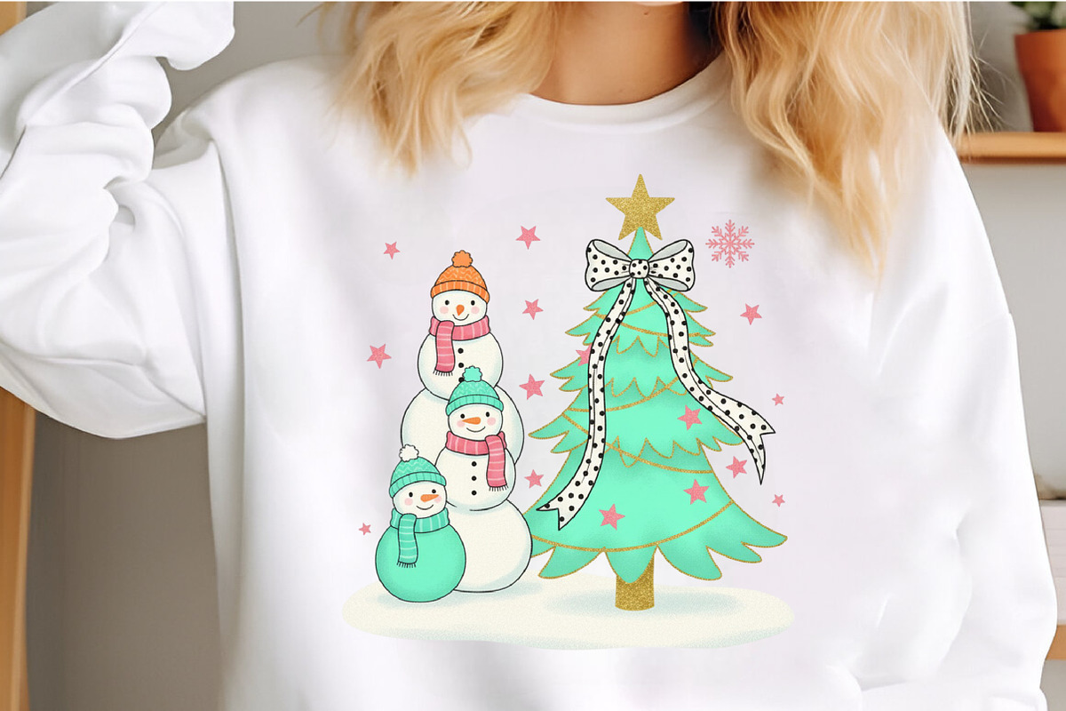 Coquette Glitter Christmas Snowman, an Illustration by Craft Nest (Photo 6 of 6)