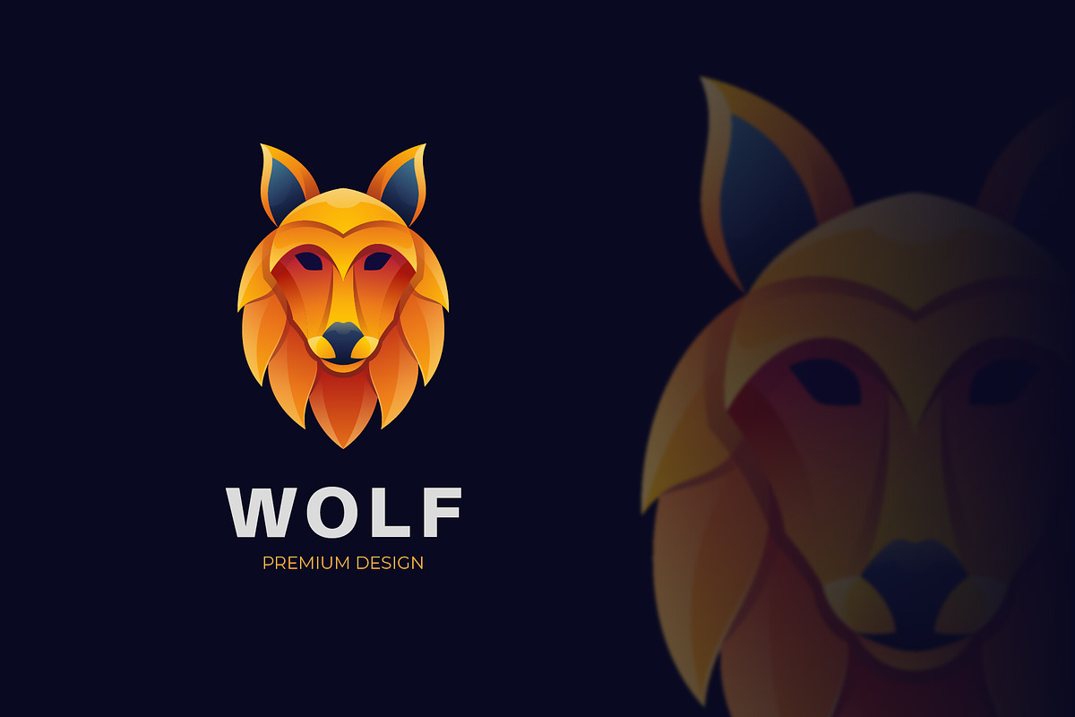 Wolf Gradient Color Logo Design, a Branding & Logo Template by Agung_cs