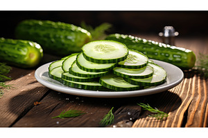 vegetables slice cucumber background, a Food & Drink Photo by pikepicture