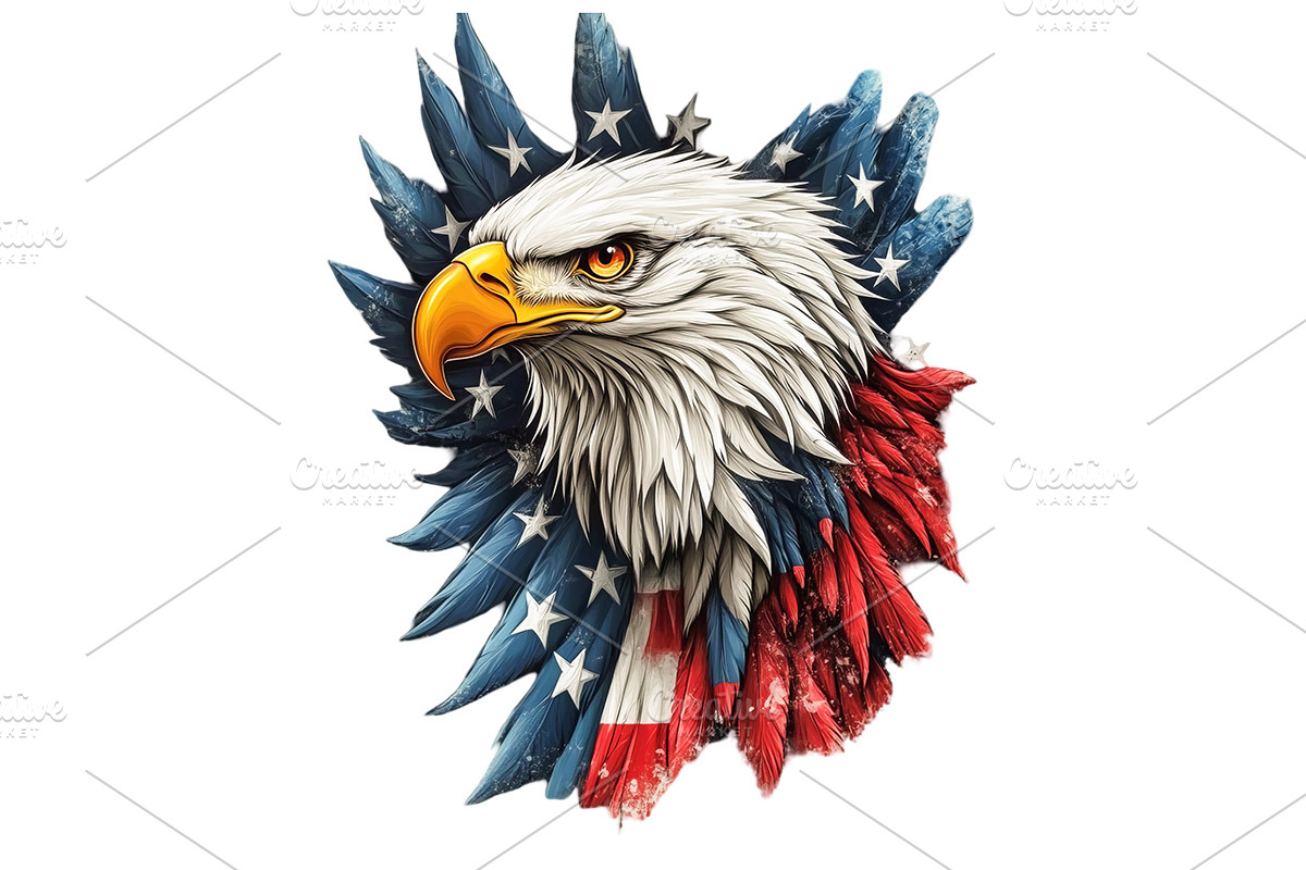 Eagle Patriotic 4th of July, an Animal Illustration by VetalStock