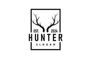 Deer Antlers Logo Vintage Design